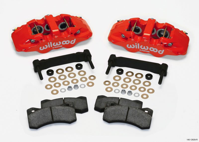 Wilwood AERO6 Front Caliper & Bracket Kit - Red 97-13 C5/C6 Corvette w/ OEM HD/Z51 Rotors-Big Brake Kits-Wilwood