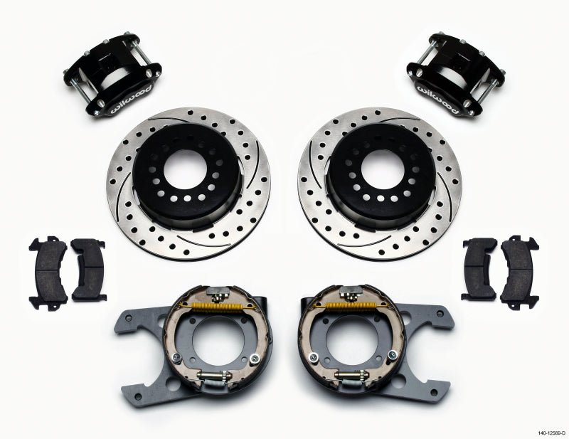 Wilwood D154 P/S Park Brake Kit Drilled Chevy C-10 2.42 Offset 5-lug-Big Brake Kits-Wilwood