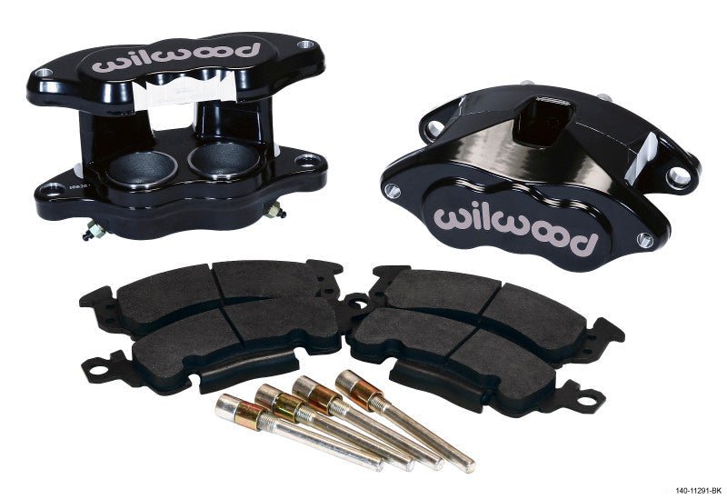 Wilwood D52 Front Caliper Kit - Black Powder 2.00 / 2.00in Piston 1.04in Rotor-Big Brake Kits-Wilwood