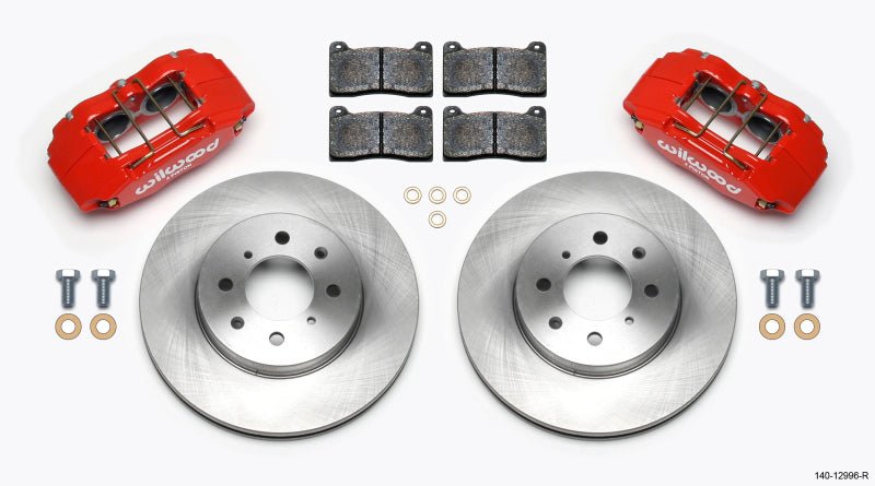 Wilwood DPHA Front Caliper & Rotor Kit Red Honda / Acura w/ 262mm OE Rotor-Big Brake Kits-Wilwood