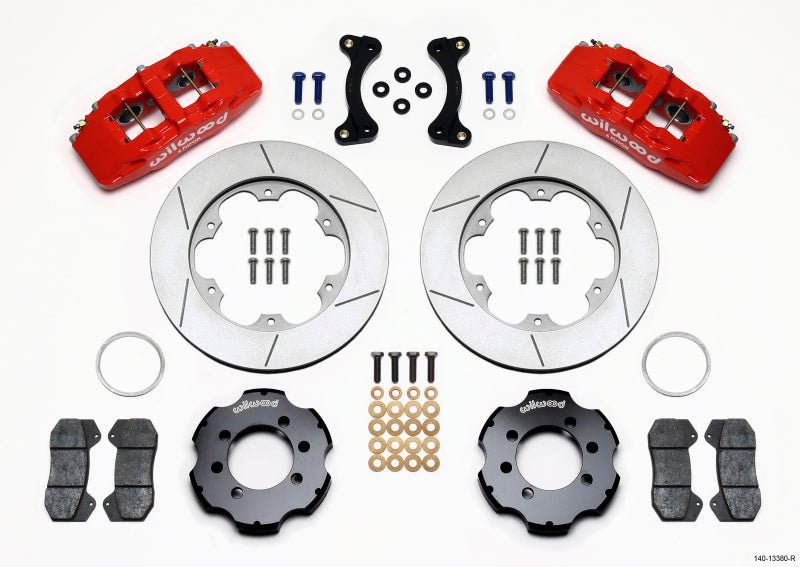 Wilwood Dynapro 6 Front Hat Kit 11.00in GT Rotor Red 95-05 Miata-Big Brake Kits-Wilwood