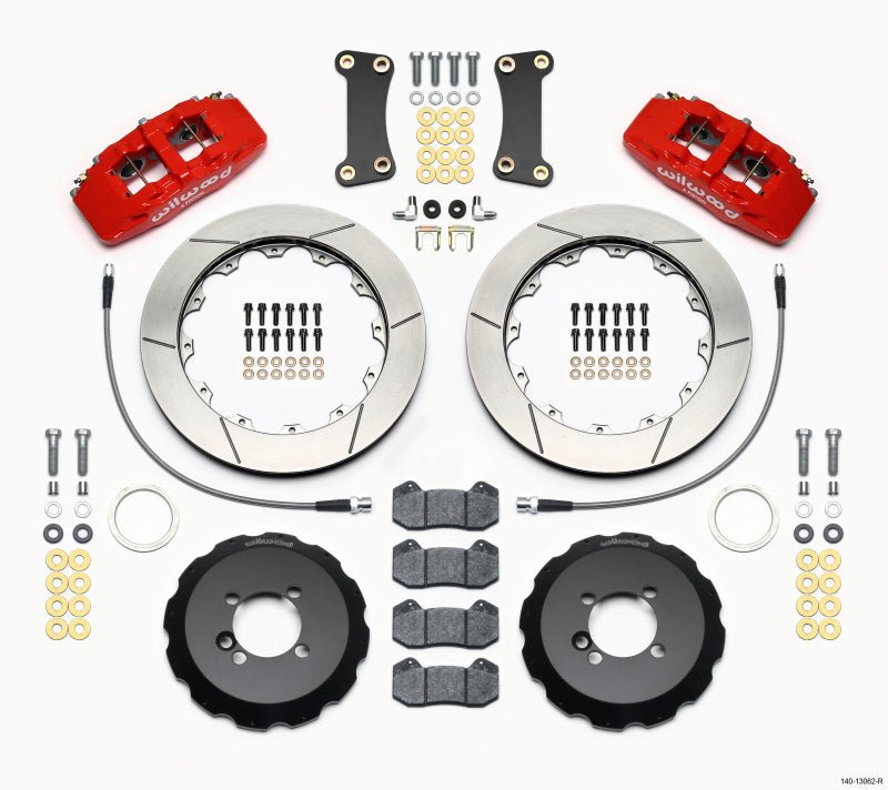Wilwood Dynapro 6 Front Hat Kit 12.88in Red 2002-Up Mini Cooper w/ Lines-Big Brake Kits-Wilwood
