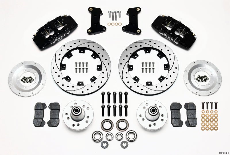 Wilwood Dynapro 6 Front Hub Kit 12.19in Drilled 74-80 Pinto/Mustang II Disc Spindle only-Big Brake Kits-Wilwood