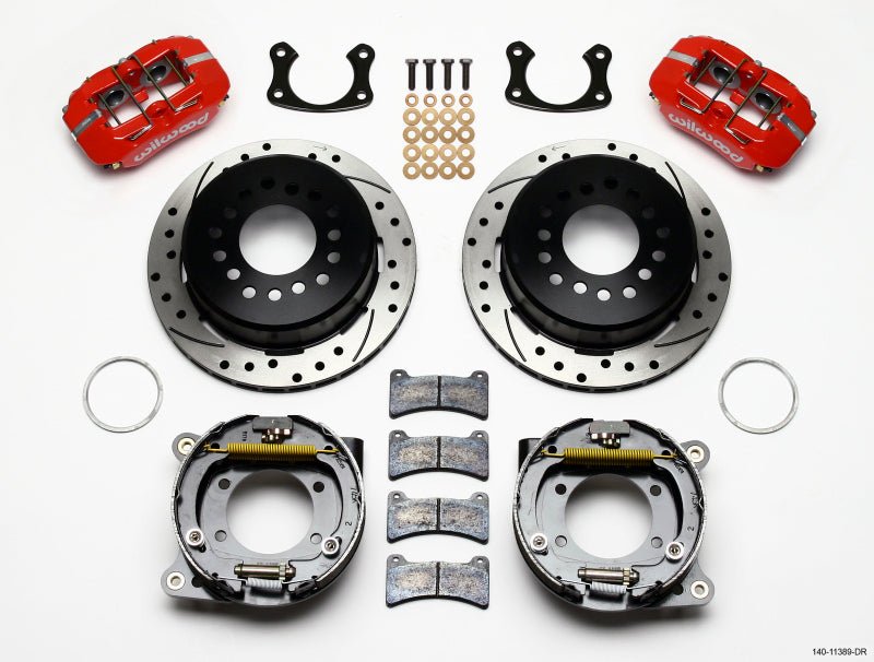 Wilwood Dynapro Low-Profile 11.00in P-Brake Kit Drill-Red New Big Ford 2.50in Offset-Big Brake Kits-Wilwood