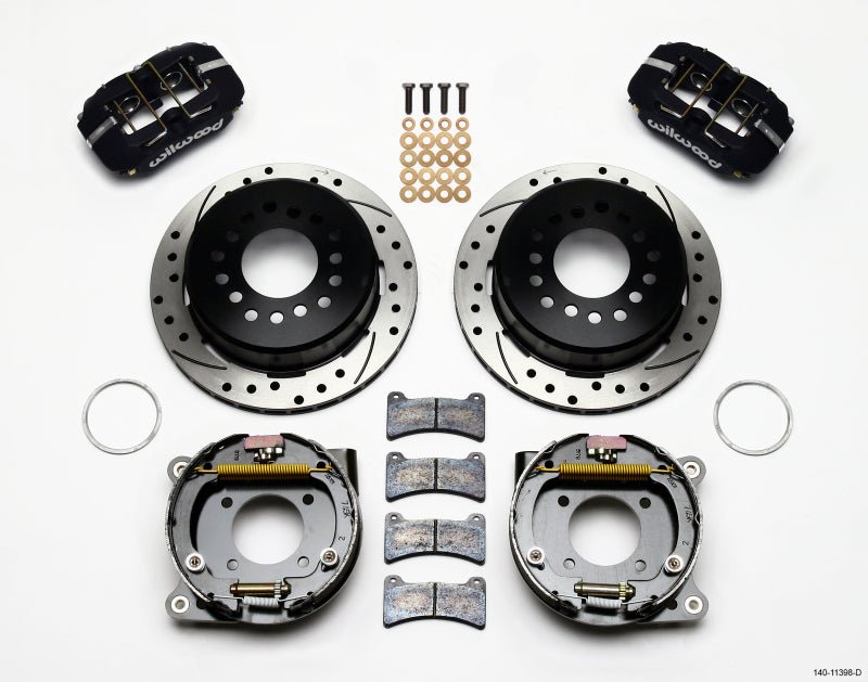 Wilwood Dynapro Low-Profile 11.00in P-Brake Kit Drilled Chevy 12 Bolt 2.75in Off w/ C-Clips-Big Brake Kits-Wilwood