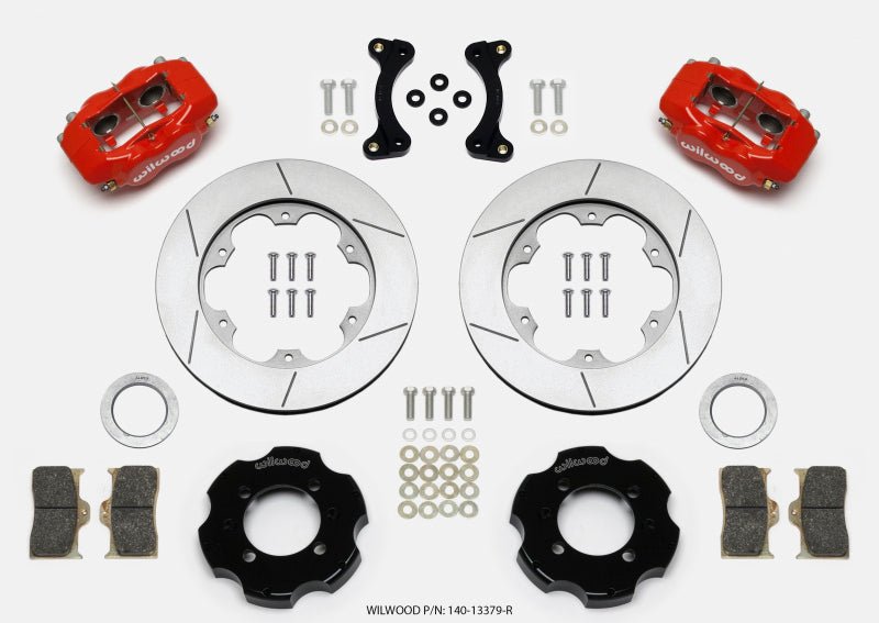 Wilwood Forged Dynalite Front Hat Kit 11.00in GT Rotor Red 95-05 Miata-Big Brake Kits-Wilwood