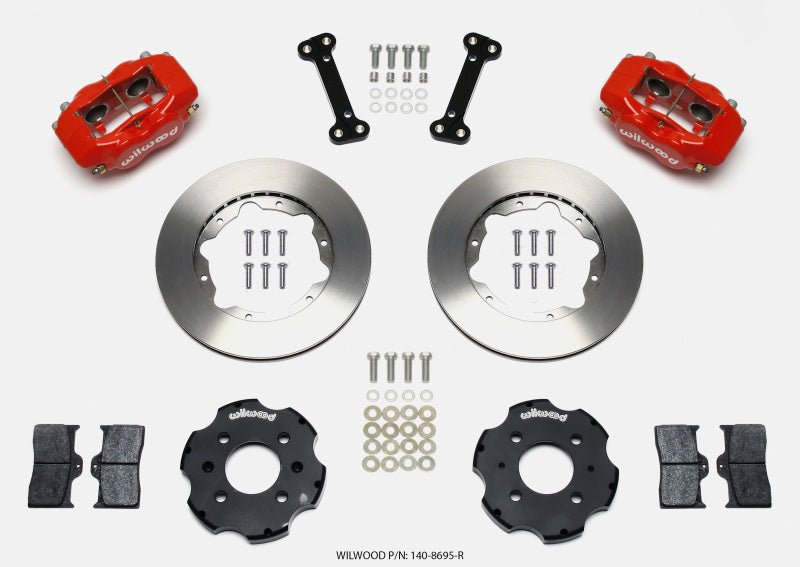 Wilwood Forged Dynalite Front Hat Kit 11.00in Red Integra/Civic w/Fac.240mm Rtr-Big Brake Kits-Wilwood