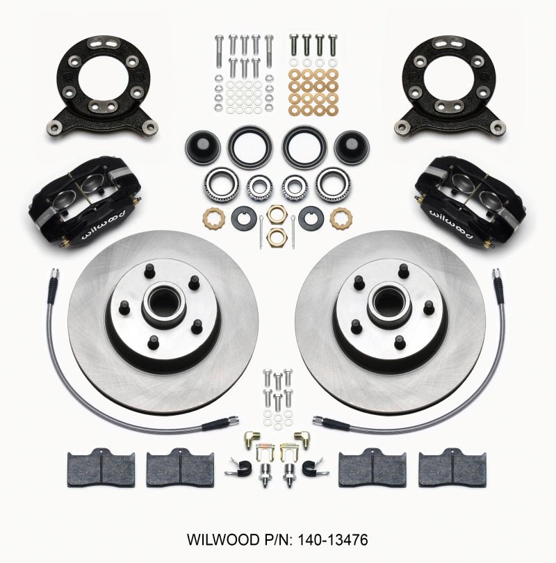 Wilwood Forged Dynalite-M Front Kit 11.30in 1 PC Rotor&Hub 1965-1969 Mustang Disc & Drum Spindle-Big Brake Kits-Wilwood