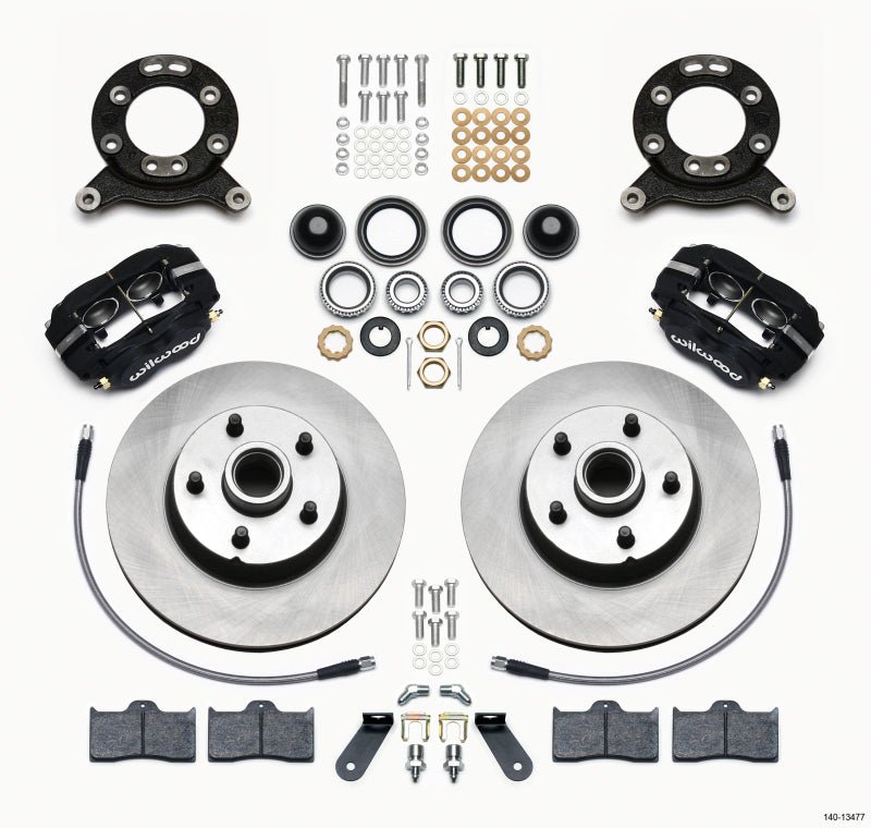 Wilwood Forged Dynalite-M Front Kit 11.30in 1 PC Rotor&Hub 1970-1973 Mustang Disc & Drum Spindle-Big Brake Kits-Wilwood