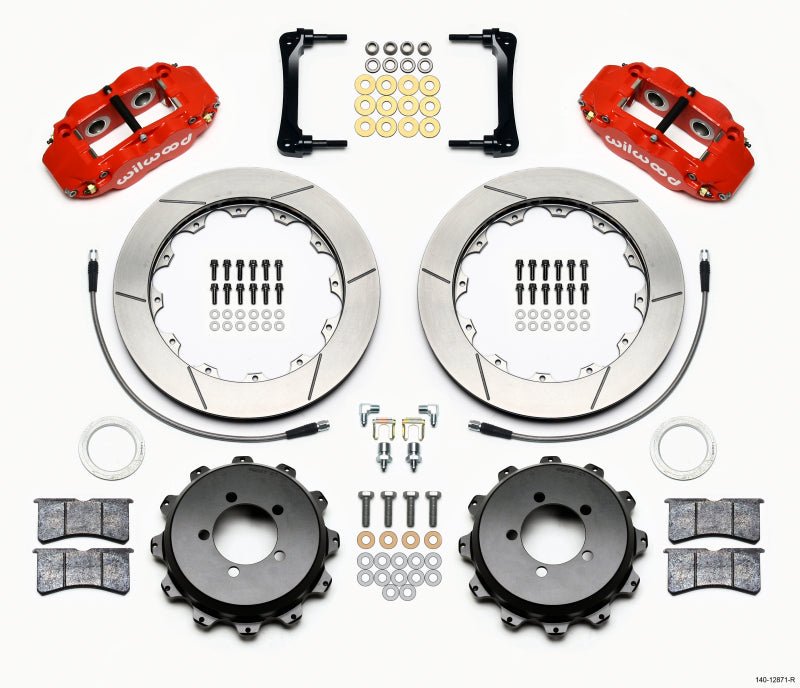 Wilwood Narrow Superlite 4R Rear Kit 12.88in Red 2012-Up Toyota / Scion FRS w/Lines-Big Brake Kits-Wilwood