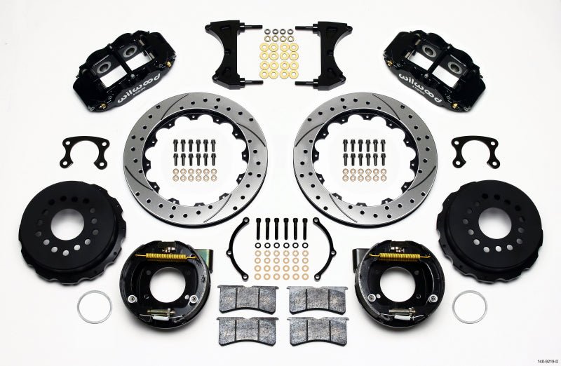 Wilwood Narrow Superlite 4R Rear P-Brk Kit 12.88in Drilled Big Ford New Style 2.50in Offset-Big Brake Kits-Wilwood