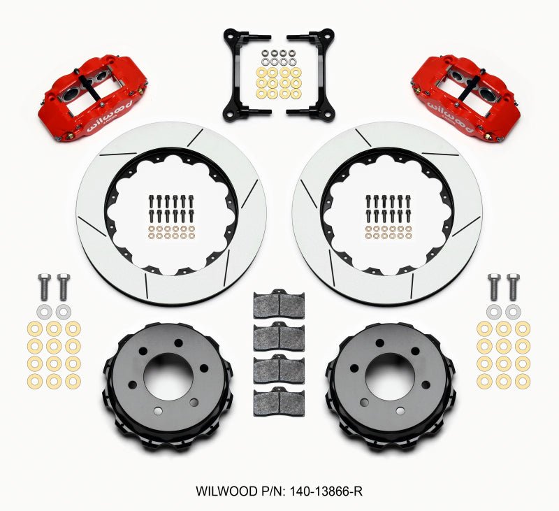Wilwood Narrow Superlite 4R RearTruck Kit 14.25in Red 2012-Up Ford F150 (6 lug)-Big Brake Kits-Wilwood