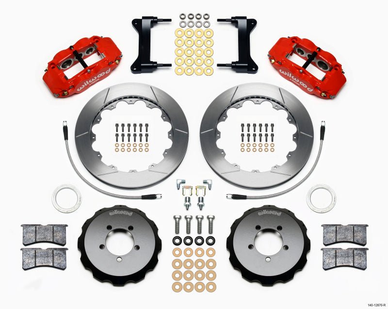 Wilwood Narrow Superlite 6R Front Hat Kit 12.88in Red 2012-Up Toyota / Scion FRS w/ Lines-Big Brake Kits-Wilwood