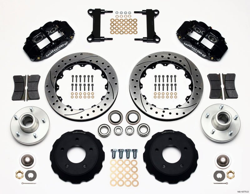 Wilwood Narrow Superlite 6R Front Hub Kit 13.06in Drilled Chevy C-10 60-87 CPP Drop Spindle-Big Brake Kits-Wilwood