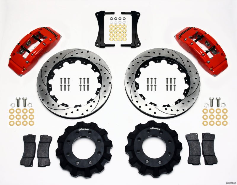 Wilwood TC6R Front Kit 16.00in Drilled Red 1999-2014 GM Truck/SUV 1500-Big Brake Kits-Wilwood