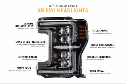 XB Evo Headlights: 17-19 Ford Super Duty (Set)