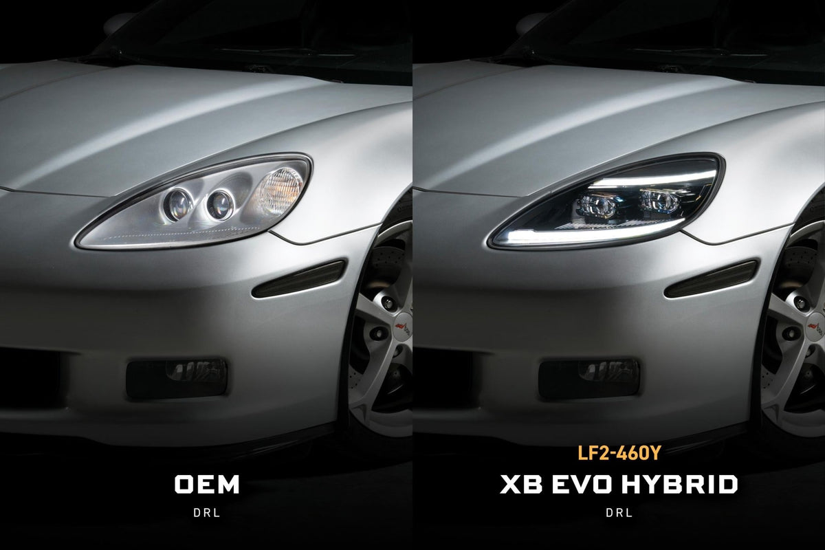 XB Evo Hybrid Headlights: 05-13 Corvette C6 (Set)-Headlights-Morimoto