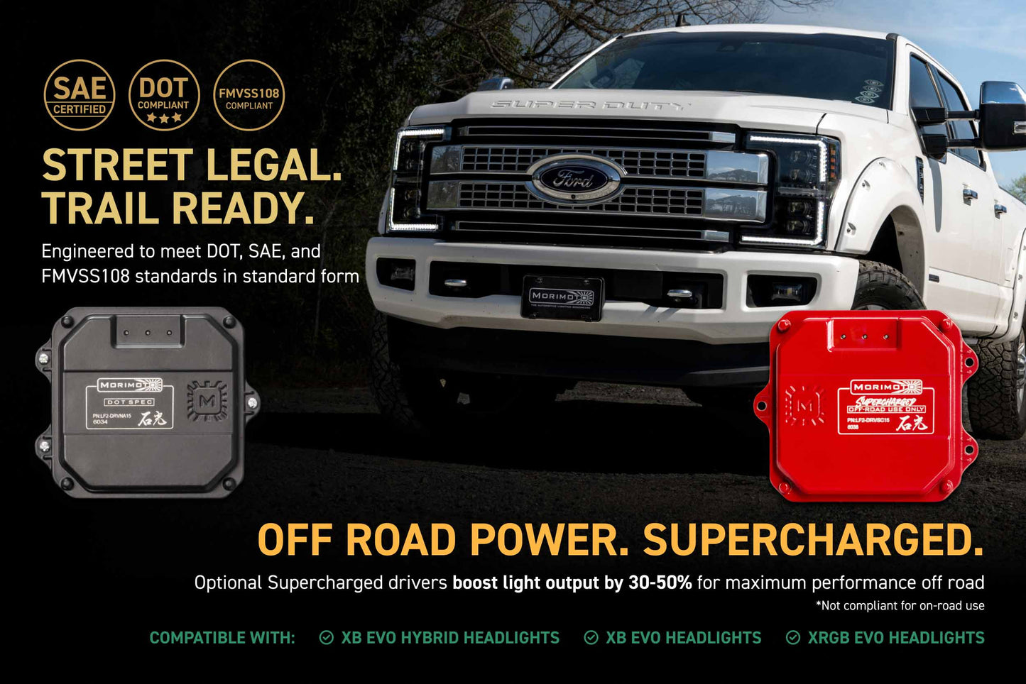 XB Evo Hybrid Headlights: 17-19 Ford Super Duty (Set)