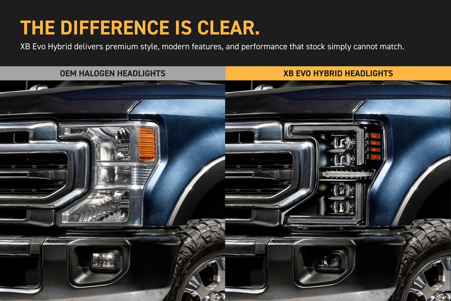 XB Evo Hybrid Headlights: 20-22  Ford Super Duty (Set)