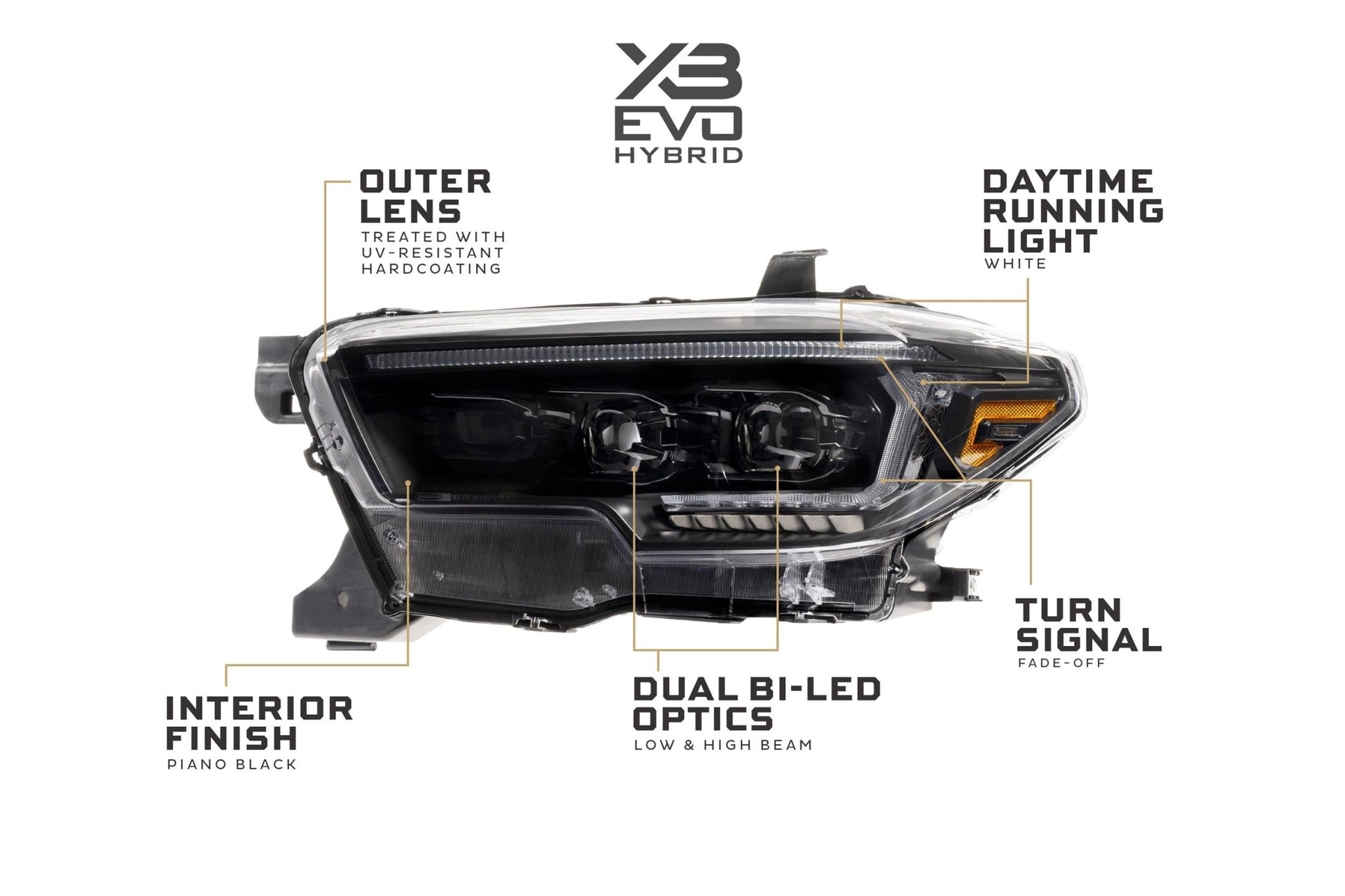 XB Evo Hybrid Headlights: Toyota Tacoma (16 - 23 / Set) - Headlights - Morimoto XB LED Headlights