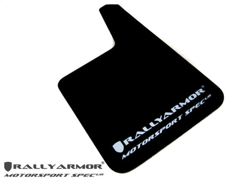 Rally Armor Universal Fit (No Hardware) Motorsport Spec Black UR Mud Flap w/ White Logo
