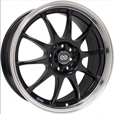 Enkei J10 16x7 4x100/114.3 42mm Offset 72.62mm Bore Dia Matte Black w/ Machined Lip Wheel