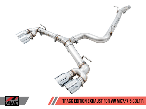 AWE Tuning Mk7 Golf R Track Edition Exhaust w/Chrome Silver Tips 102mm