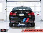 AWE Tuning BMW F3X 340i Touring Edition Axle-Back Exhaust - Chrome Silver Tips (102mm)