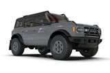 Rally Armor 21-22 Ford Bronco (Plstc Bmpr - NO Rptr/Sprt - NO RR/RB) Blk Mud Flap w/Cy Orange Logo