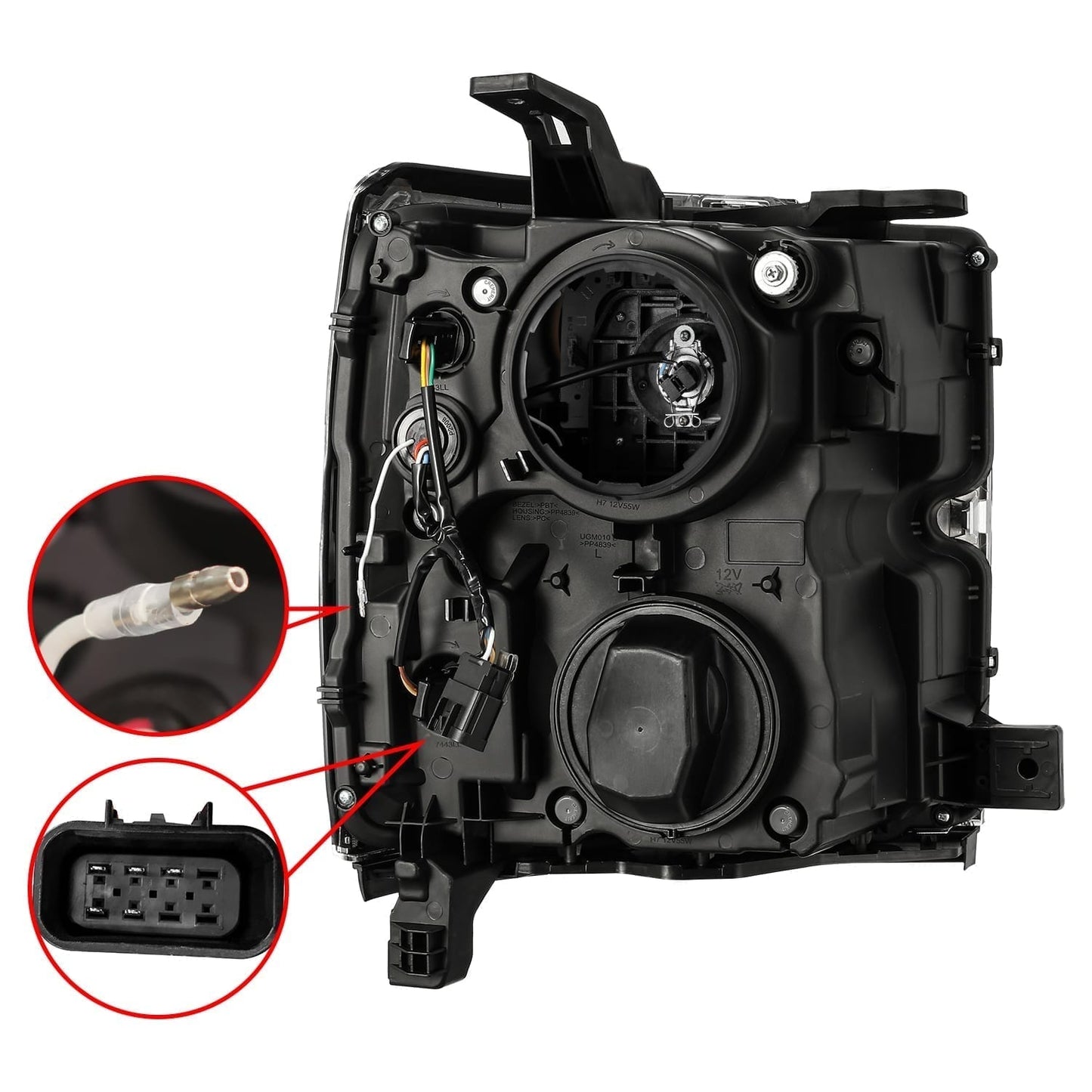 AlphaRex 15-19 Chevrolet Silverado 2500HD/3500HD PRO-Series Projector Headlights Jet Black