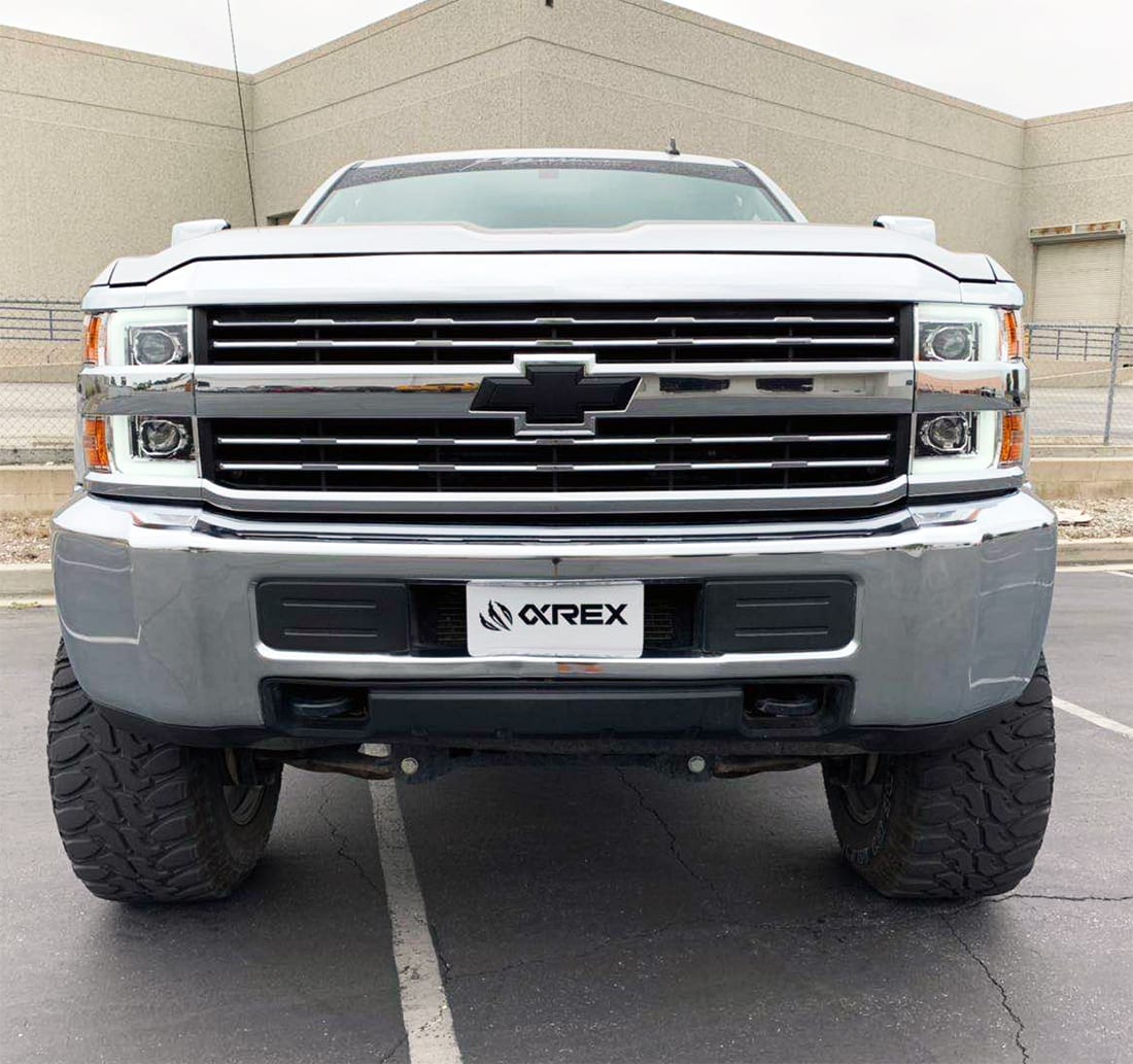 AlphaRex 15-19 Chevrolet Silverado 2500HD/3500HD PRO-Series Projector Headlights Jet Black