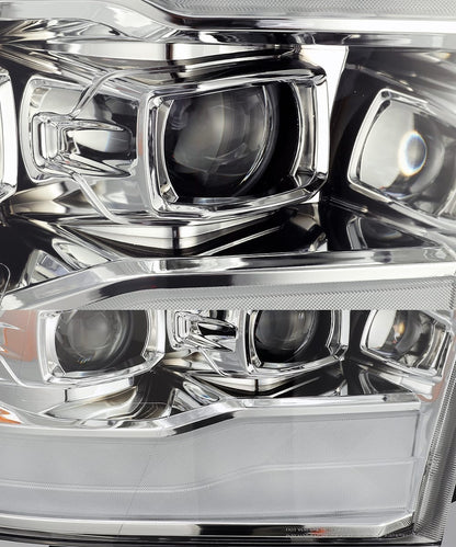 AlphaRex 09-18 Dodge Ram 1500HD PRO-Series Projector Headlights Plank Style Chrome w/Seq Signal/DRL