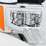 AlphaRex 09-14 Ford F-150 NOVA LED Projector Headlights Plank Style Chrome w/Activ Light/Seq Signal