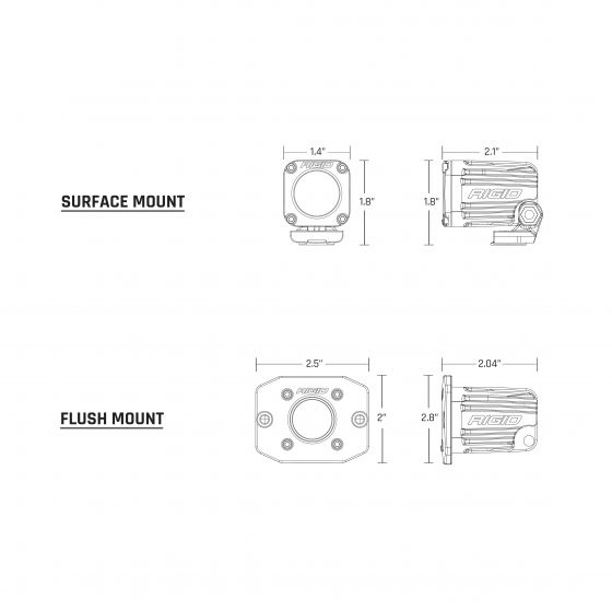 Rigid Industries Flood Diffused Ignite Backup Kit - Flush Mount