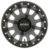Method MR401 UTV Beadlock 15x7 / 4+3/13mm Offset / 4x136 / 106mm CB Titanium Wheel- Matte Black Ring
