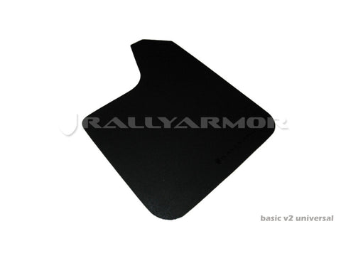 Rally Armor Universal Fit (No Hardware) Basic Black Mud Flap w/ Black Logo