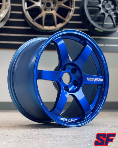 VOLK RACING TE37 SAGA S-PLUS 18x9.5 +38 5X114.3 HYPER BLUE