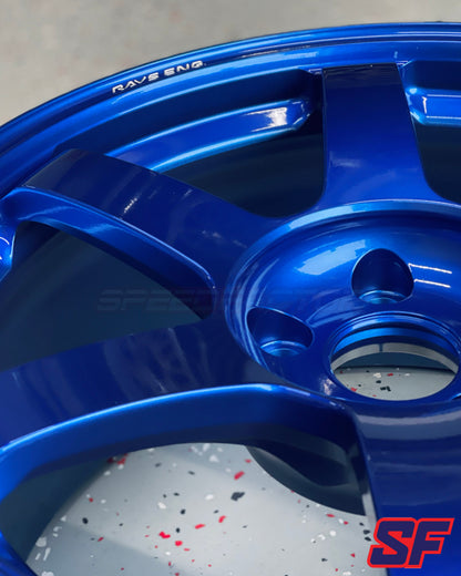 VOLK RACING TE37 SAGA S-PLUS 18x9.5 +38 5X114.3 HYPER BLUE