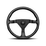 Momo Monte Carlo Steering Wheel 350 mm - Black Leather/Black Stitch/Black Spokes